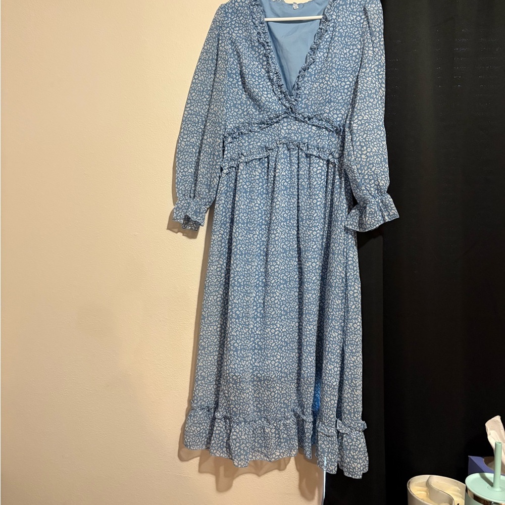 Blue Floral Women's Dress